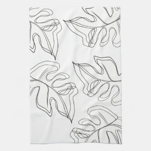 Monstera Schwarz Weiß Botanische Hochzeit Geschirrtuch