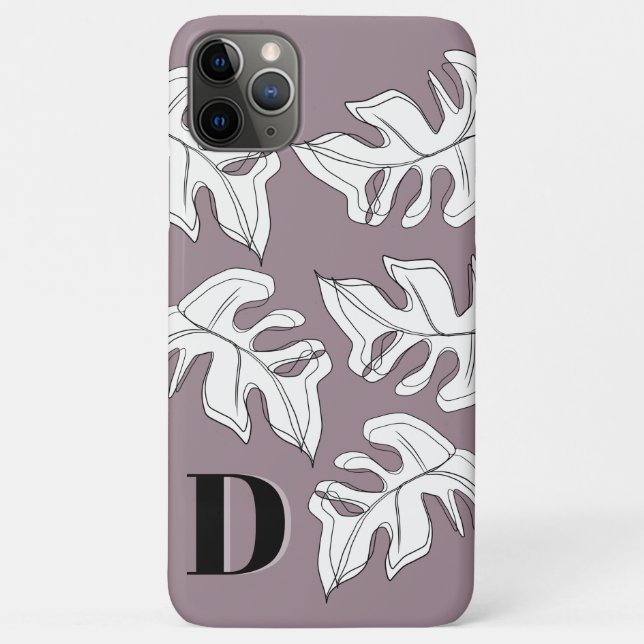 Monstera Schwarz-weiße botanische Hochzeit Case-Mate iPhone Hülle (Rückseite)