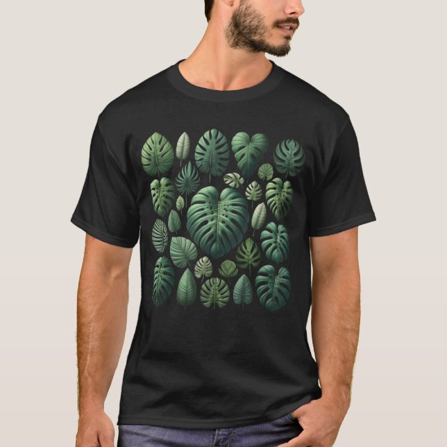 Monstera Sorten Deliciosa Albo Pflanze Lover T-Shirt (Vorderseite)