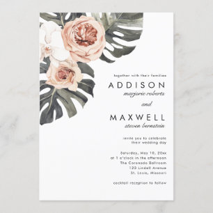 Monstera Tropical Blume Wedding Einladung