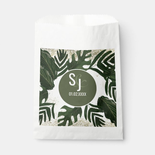 Monstera Tropical Imitats Gold Splash Geschenktütchen (Vorderseite)