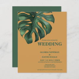 Monstera Tropical Leaf Einladung zur Hochzeit