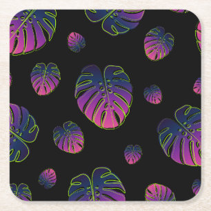 Monstera Tropical Leaf Illustration Muster Rechteckiger Pappuntersetzer
