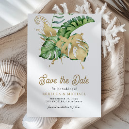 Monstera Tropical Palm Foto Wedding Save The Date
