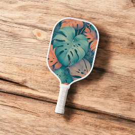 Monstera Tropical Watercolor Blätter Pickleball Schläger