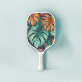 Monstera Tropical Watercolor Blätter Pickleball Schläger