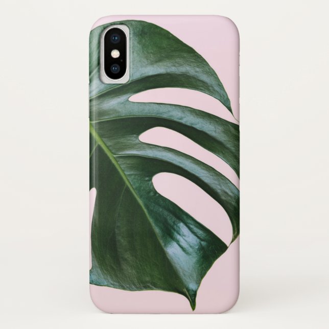 Monstera tropisches Blatt Case-Mate iPhone Hülle (Rückseite)