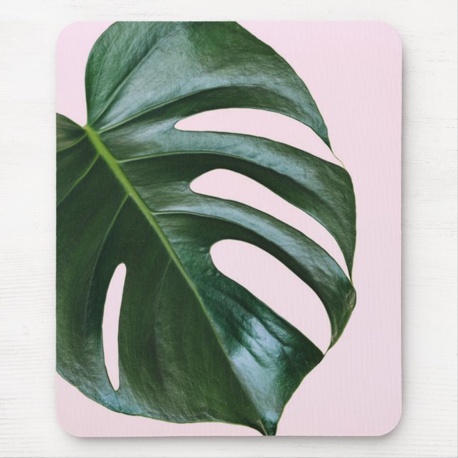 Monstera tropisches Blatt Mousepad (Vorne)