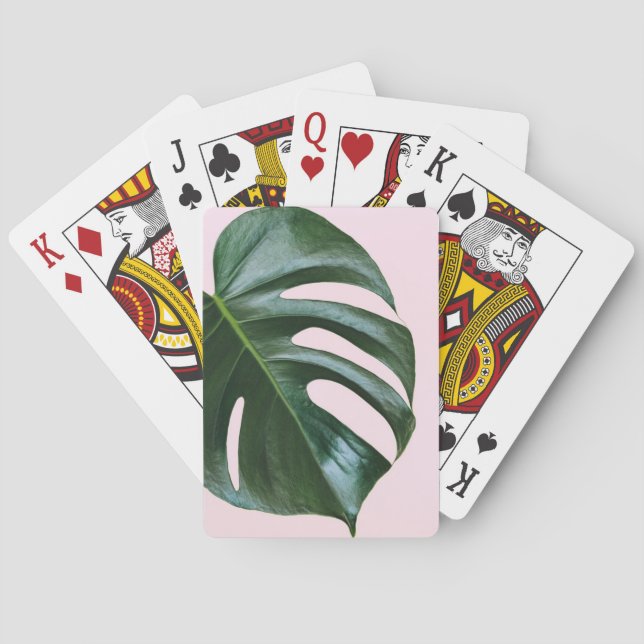 Monstera tropisches Blatt Spielkarten (Rückseite)