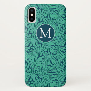 Monstera tropisches Monogramm des Blatt-Muster-  Case-Mate iPhone Hülle