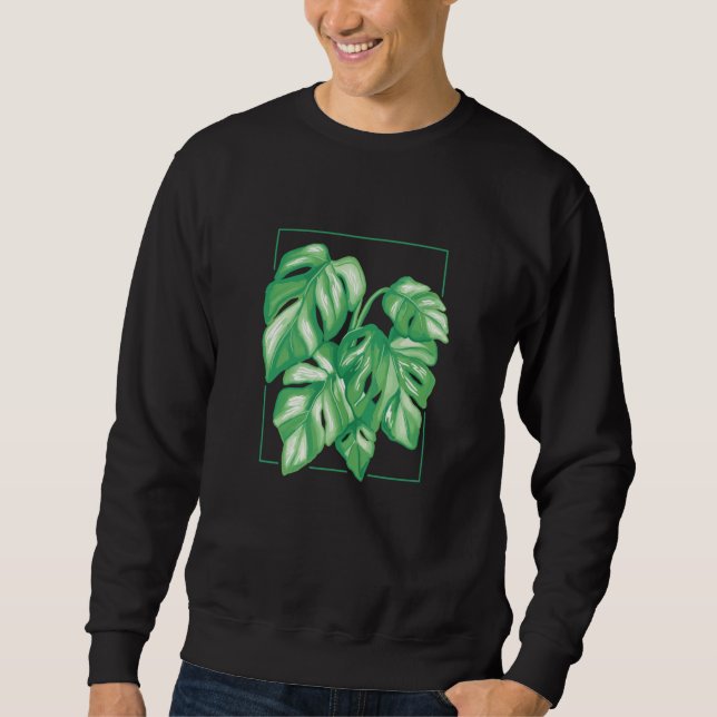 Monstera Variegata House Plant Ear Tropical Leaf Sweatshirt (Vorderseite)