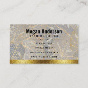 Monstera Verlass Pattern   Gold Trim Visitenkarte