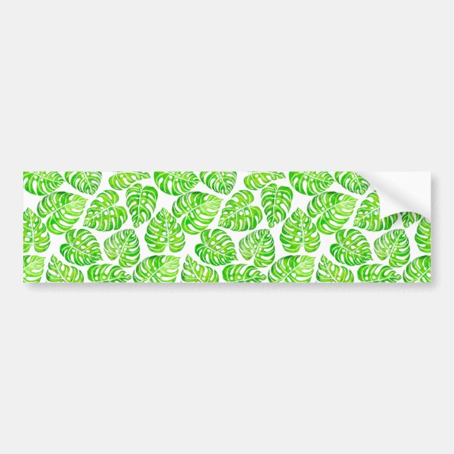 Monstera verlasse Aquarell Autoaufkleber (Vorne)