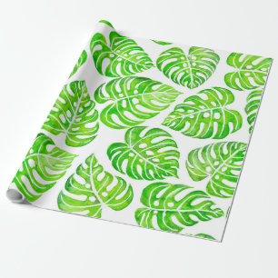 Monstera verlasse Aquarell Geschenkpapier