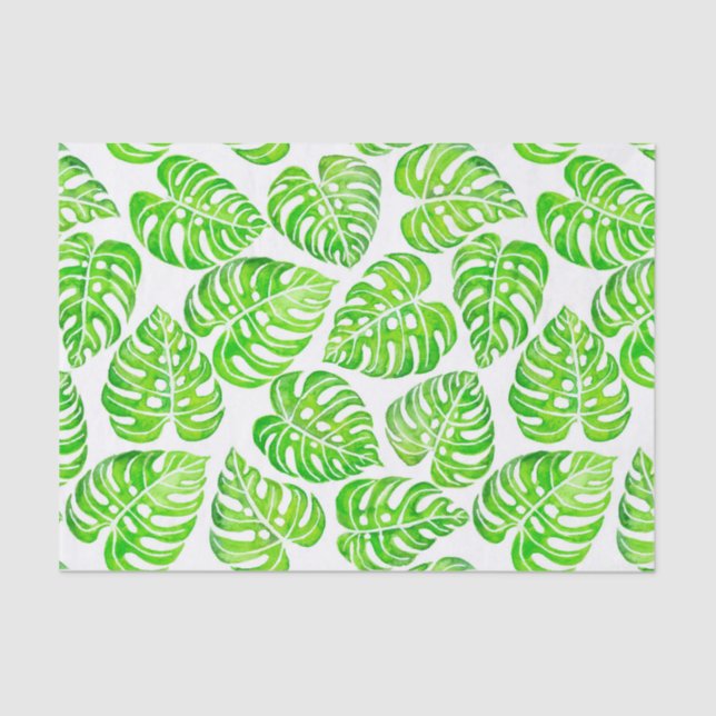 Monstera verlasse Aquarell Seidenpapier (Vorderseite)