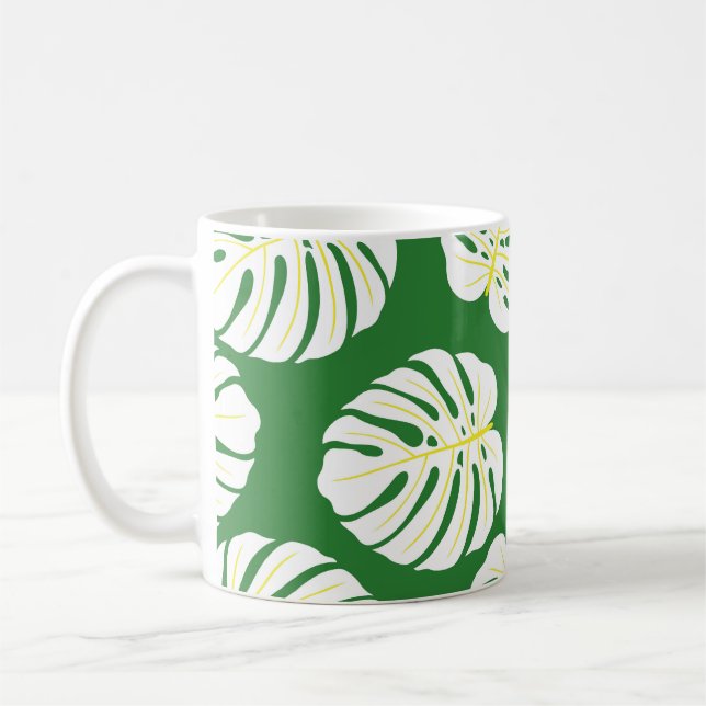 Monstera Verlasse, Dunkelgrün Vintag. Kaffeetasse (Links)