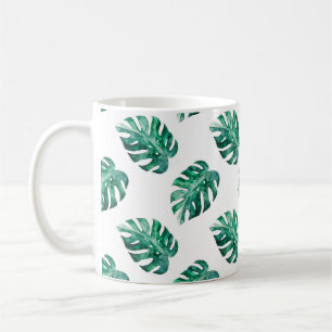 Monstera verlasse. Muster tropischer Illustratione Kaffeetasse