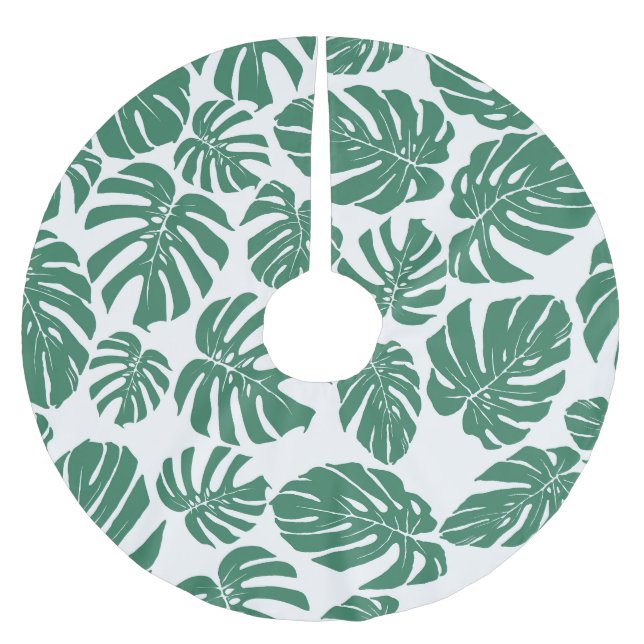Monstera verlasse nahtlos dekoratives Muster. Polyester Weihnachtsbaumdecke (Vorderseite)