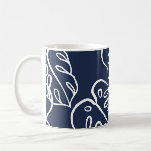 Monstera Verlasse: Vintage Handzeichnung. Kaffeetasse