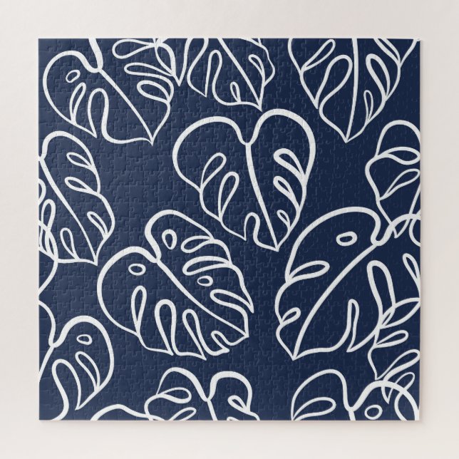 Monstera Verlasse: Vintage Handzeichnung. Puzzle (Vertikal)