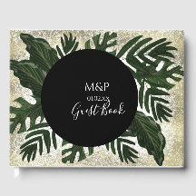 Monstera Verlasst handgezeichnete Hochzeit im Grün