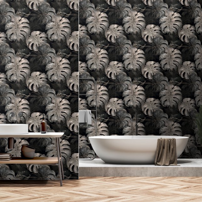 Monstera Wallpaper Tapete (Badezimmer)