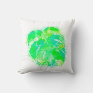 Monstera-Wasserfarbe Kissen