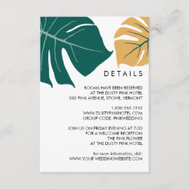 Monstera Yellow | Tropische Hochzeitgästen Details Begleitkarte