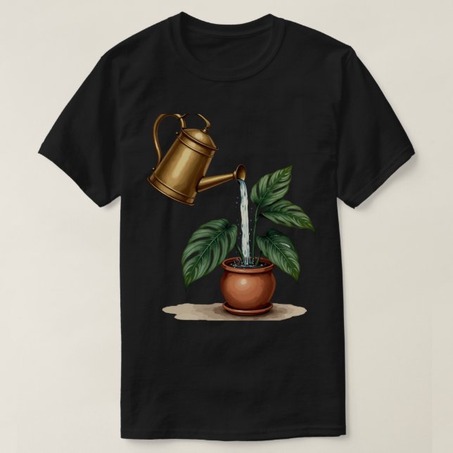 Monsteras gießen T-Shirt (Design vorne)