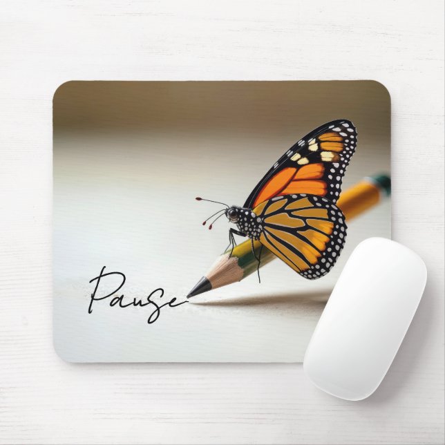 Monsterfalter auf Bleistift mit Text Mousepad (Mit Mouse)