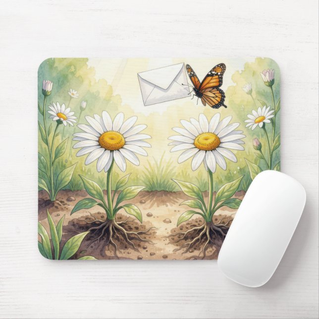 Monsterfalter bei der Briefzustellung Mousepad (Mit Mouse)