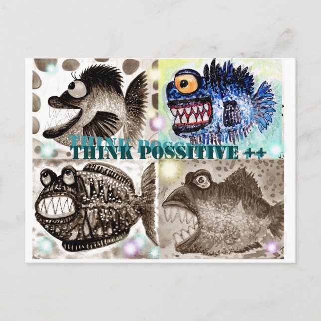 Monsterfischgruppe Postkarte (Vorderseite)