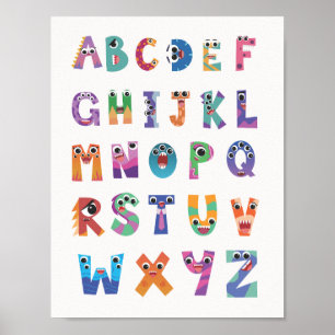 Monsterilisches Alphabet-Poster Poster