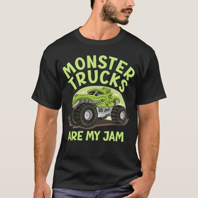 Monsterrucks Are My Jam Birthday Boy funny T-Shirt (Vorderseite)