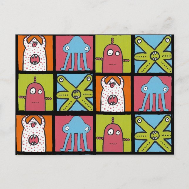 Monsters b, Monster b, Monster b, Monster b, Monst Postkarte (Vorderseite)