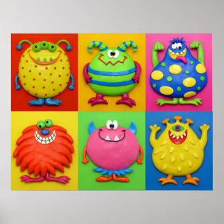 Monsters Baby Boy Dusche Kinderzimmer Poster