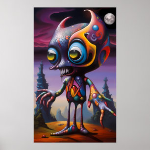 Monster's First Holiday - Ken Gage Surreal Art Poster