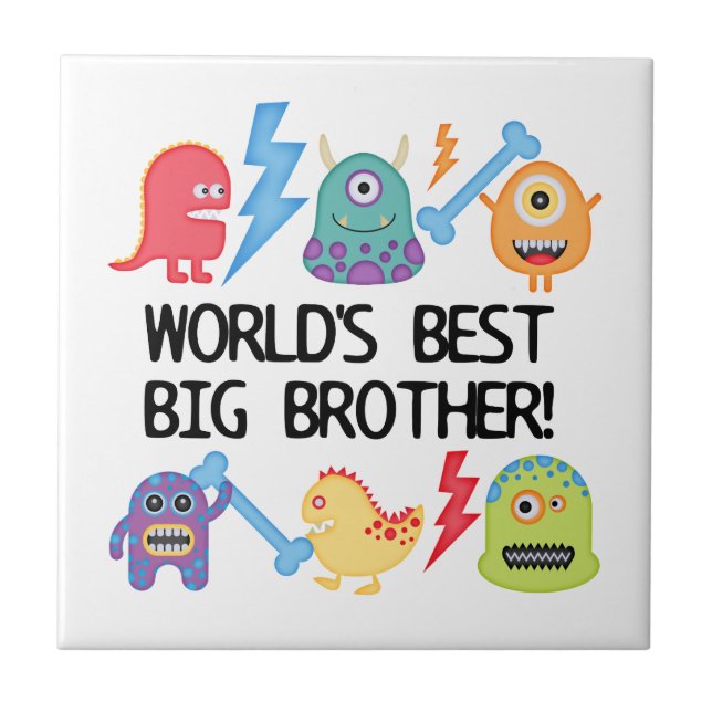 Monsters World Best Big Brother Fliese (Vorderseite)