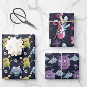 Monsters Wrapping Paper Sheets Geschenkpapier Set