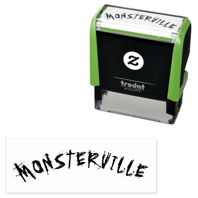 " MONSTERVILLE " HALLOWEEN HORROR FUN MONSTER WORT PERMASTEMPEL (Beispiel)