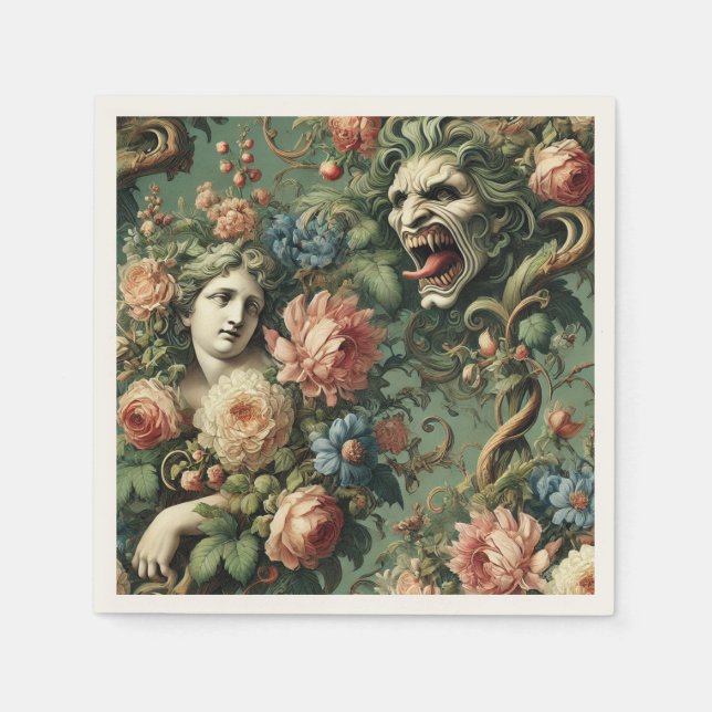 Monstres au Paradis - Gotisch Viktorianisch Serviette (Vorderseite)