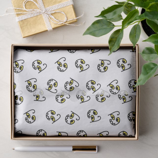 Monströses Trick-oder-Leckerei-Papier - weiß Seidenpapier (Geschenk)