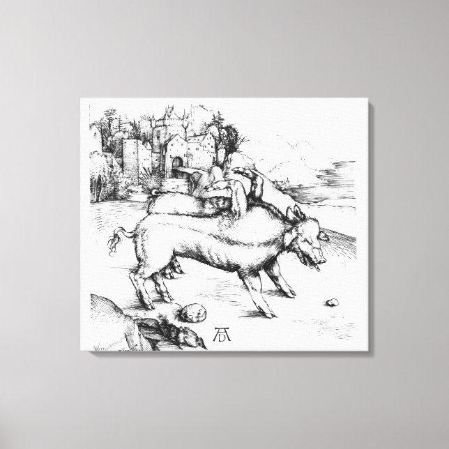 Monstrosisches Schwein Leinwanddruck (Vorderseite)