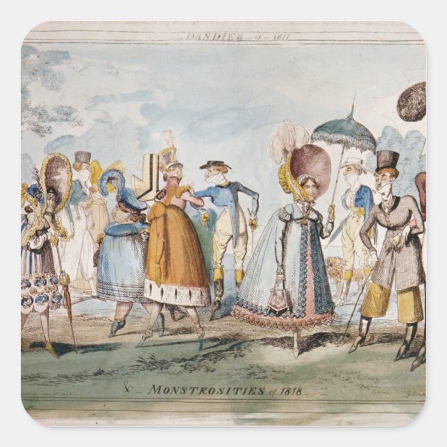 Monstrositäten des Jahres 1818 Quadratischer Aufkleber (Vorderseite)