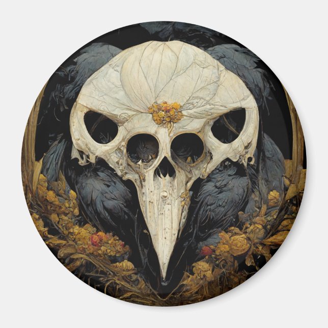 Monstrous Raven Horror Goth Gothic Magnet (Vorne)