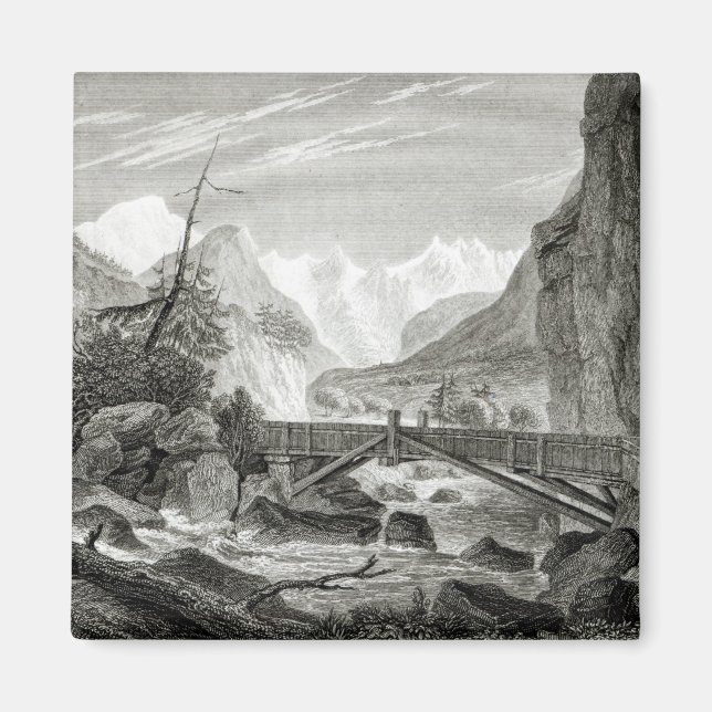 Mont Blanc aus den Bädern von St. Didier Magnet (Vorne)