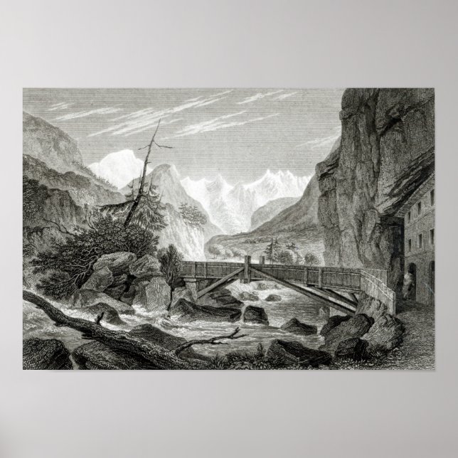 Mont Blanc aus den Bädern von St. Didier Poster (Vorne)
