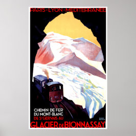 Mont Blanc, Berg Frankreich, Vintage Bahnreise Poster