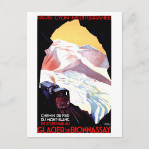 Mont Blanc, Berg Frankreich, Vintage-Bahnreisen Postkarte