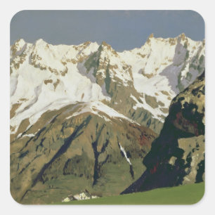 Mont Blanc-Berge, 1897 Quadratischer Aufkleber
